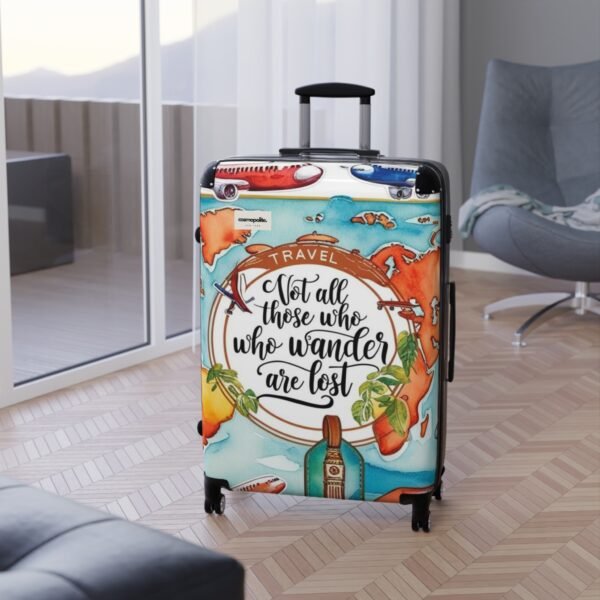 Wanderlust Suitcase - Travel Themed Luggage with Inspirational Quote - Image 20