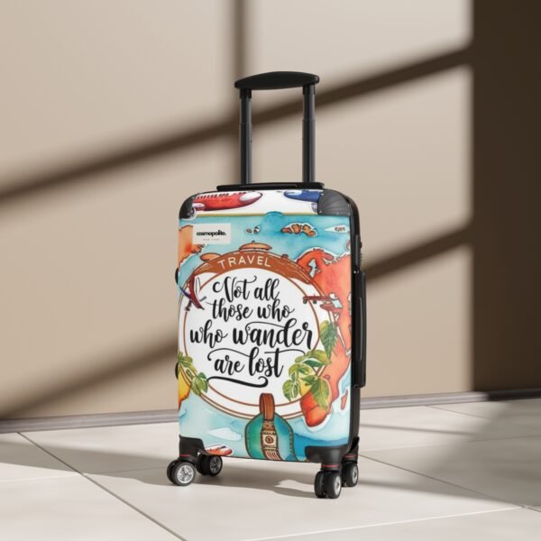 Wanderlust Suitcase - Travel Themed Luggage with Inspirational Quote
