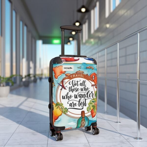 Wanderlust Suitcase - Travel Themed Luggage with Inspirational Quote - Image 3