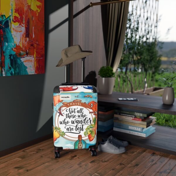 Wanderlust Suitcase - Travel Themed Luggage with Inspirational Quote - Image 4