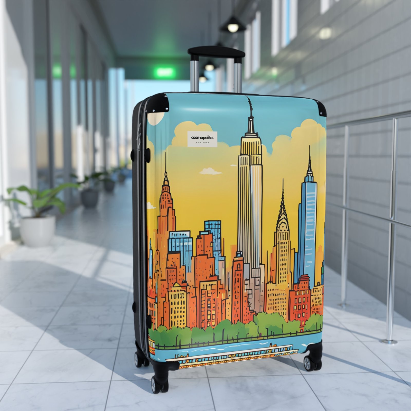 Stylish Urban Suitcase with NYC Skyline Design - Image 13