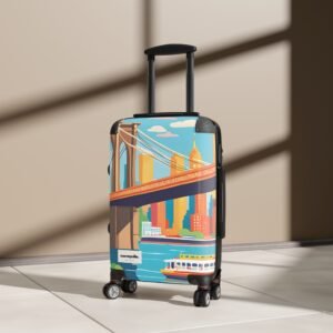 Colorful Cityscape Suitcase - Travel Luggage, Vacation Gear, Stylish Carry-On, Gift for Travelers, Unique Designs