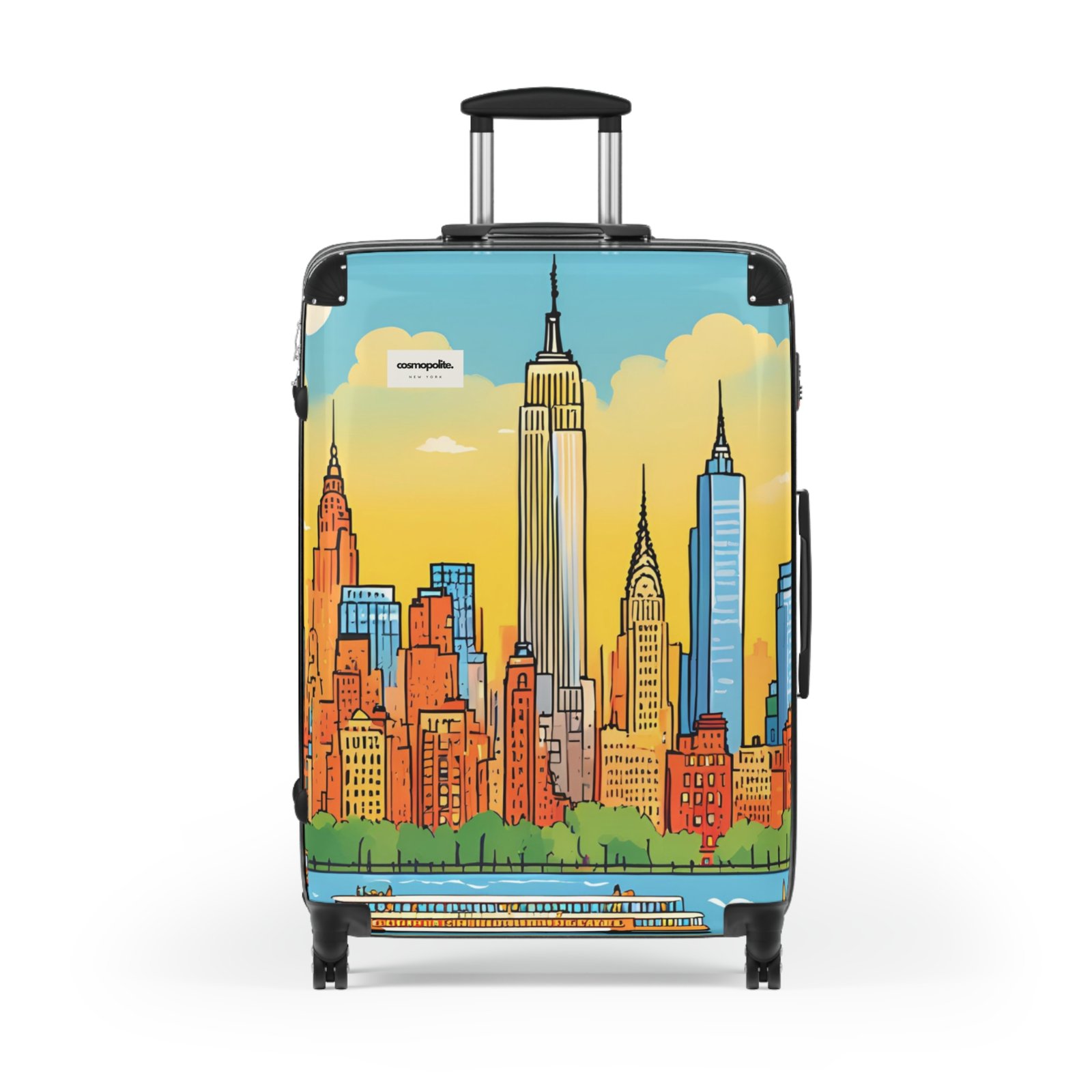 Stylish Urban Suitcase with NYC Skyline Design - Image 11