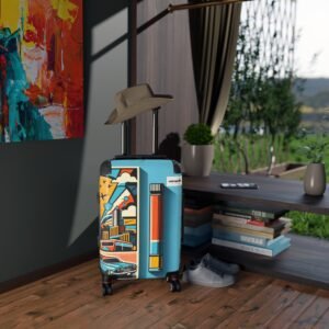 Stylish Travel Suitcase with Vibrant Cityscape Design