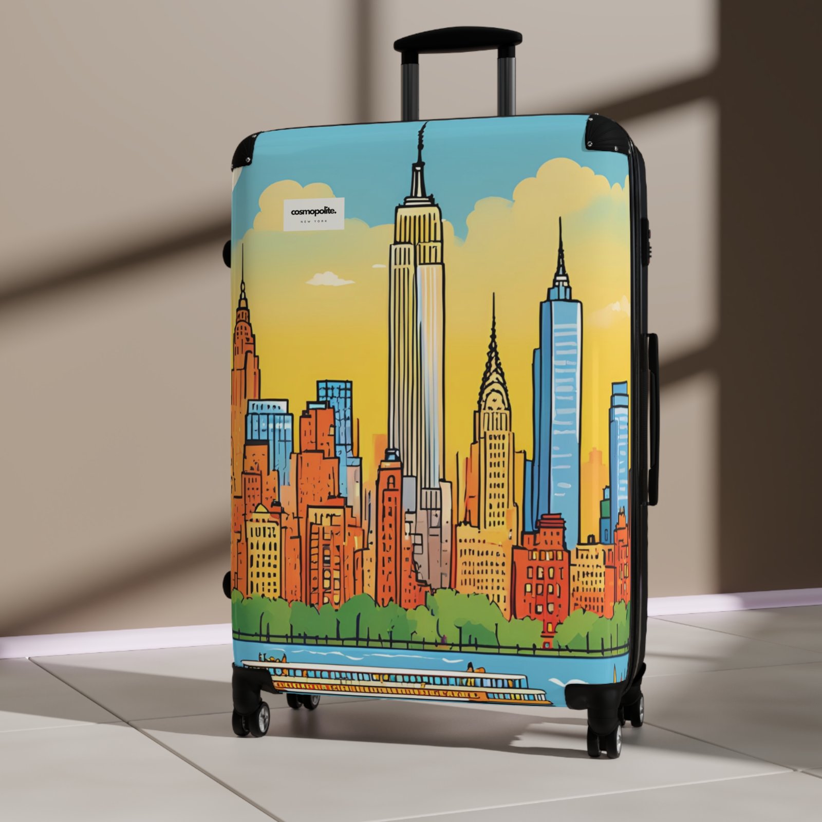 Stylish Urban Suitcase with NYC Skyline Design - Image 14