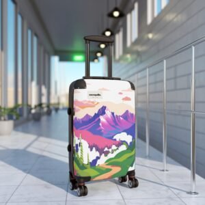 Stylish Travel Suitcase with Mountain Design