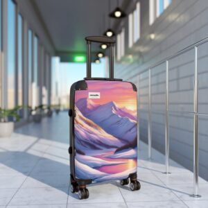 Mountain Sunset Suitcase, Travel Luggage, Adventure Bag, Vacation Gear, Stylish Roller Case, Wanderlust Accessories